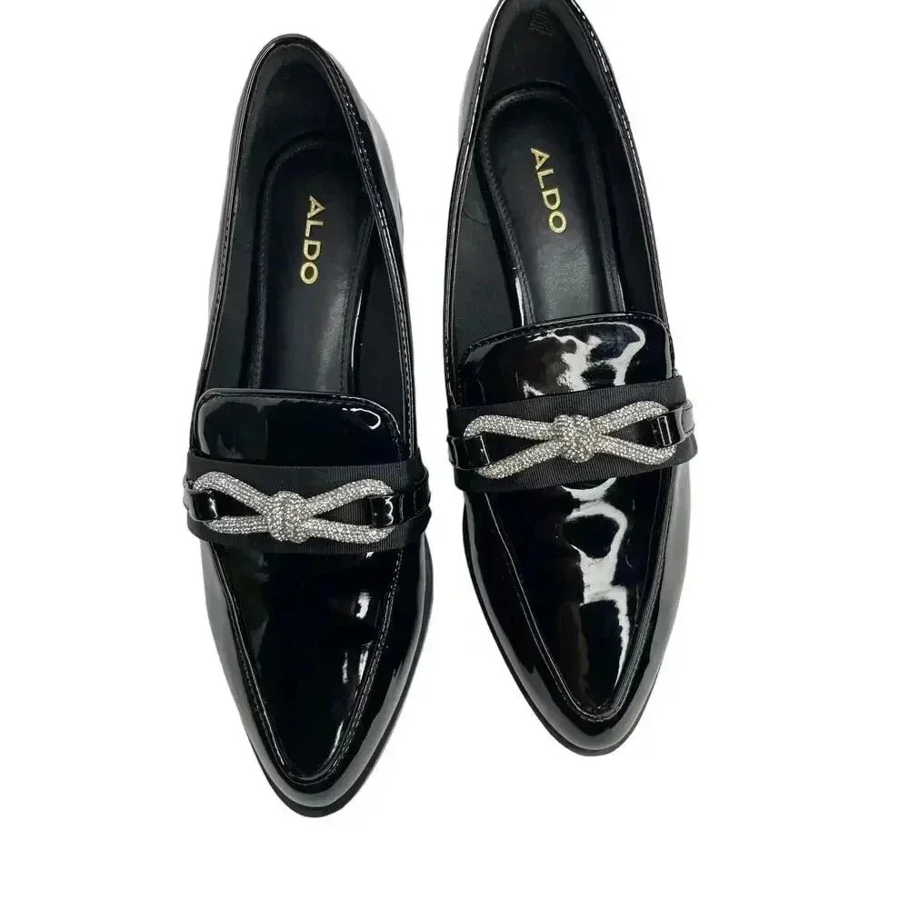 ALDO women’s Encore Patent Leather Block Heel Loafers size 8 - Picture 5 of 11